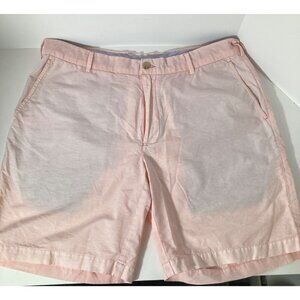 Mens Peter Millar Shorts Cotton Nylon Peach Blue 34 Fade Flat Front